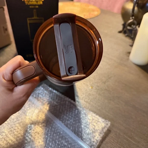 Stanley Brown and Gold Monogram Quencher Travel Tumbler - Picture 4 of 6